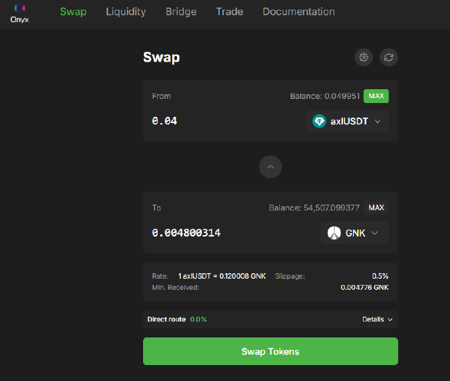 USDT to GONKA swap